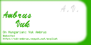 ambrus vuk business card
